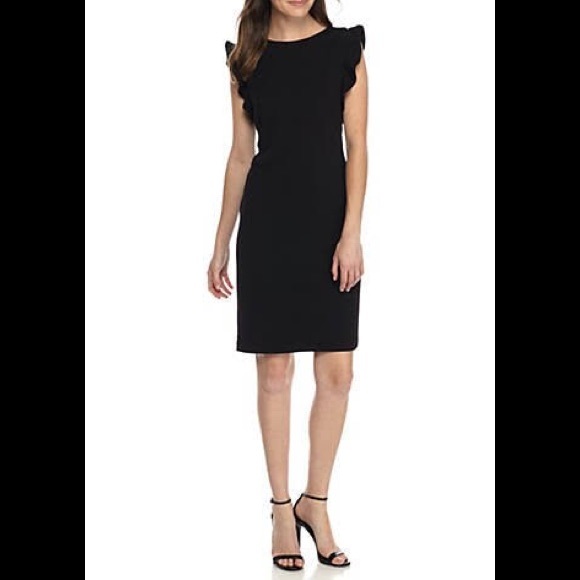 Calvin Klein Ruffle Sleeve Sheath Dress - Picture 2 of 5